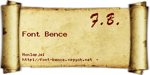 Font Bence névjegykártya